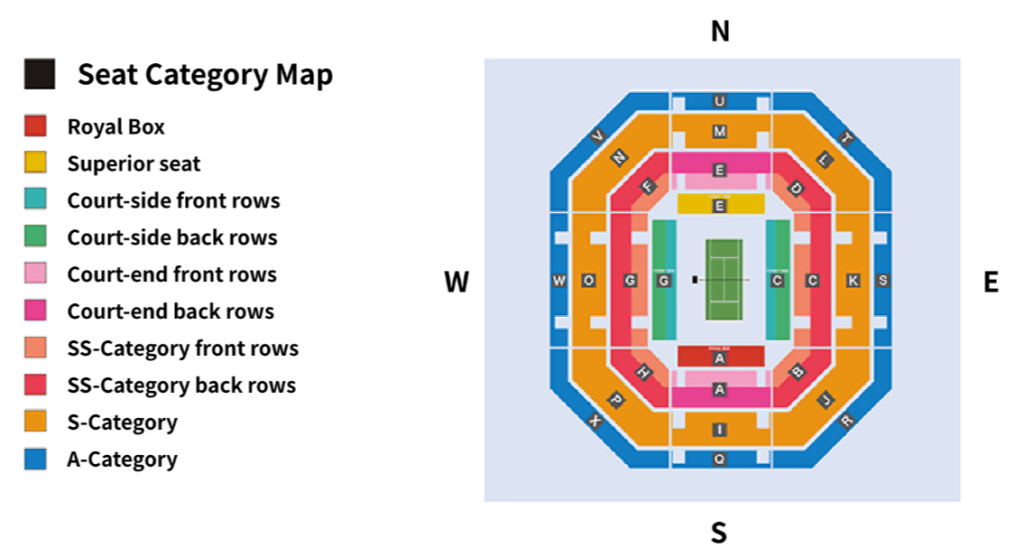 Seating Map at Pan Pacific Open Tennis 2023